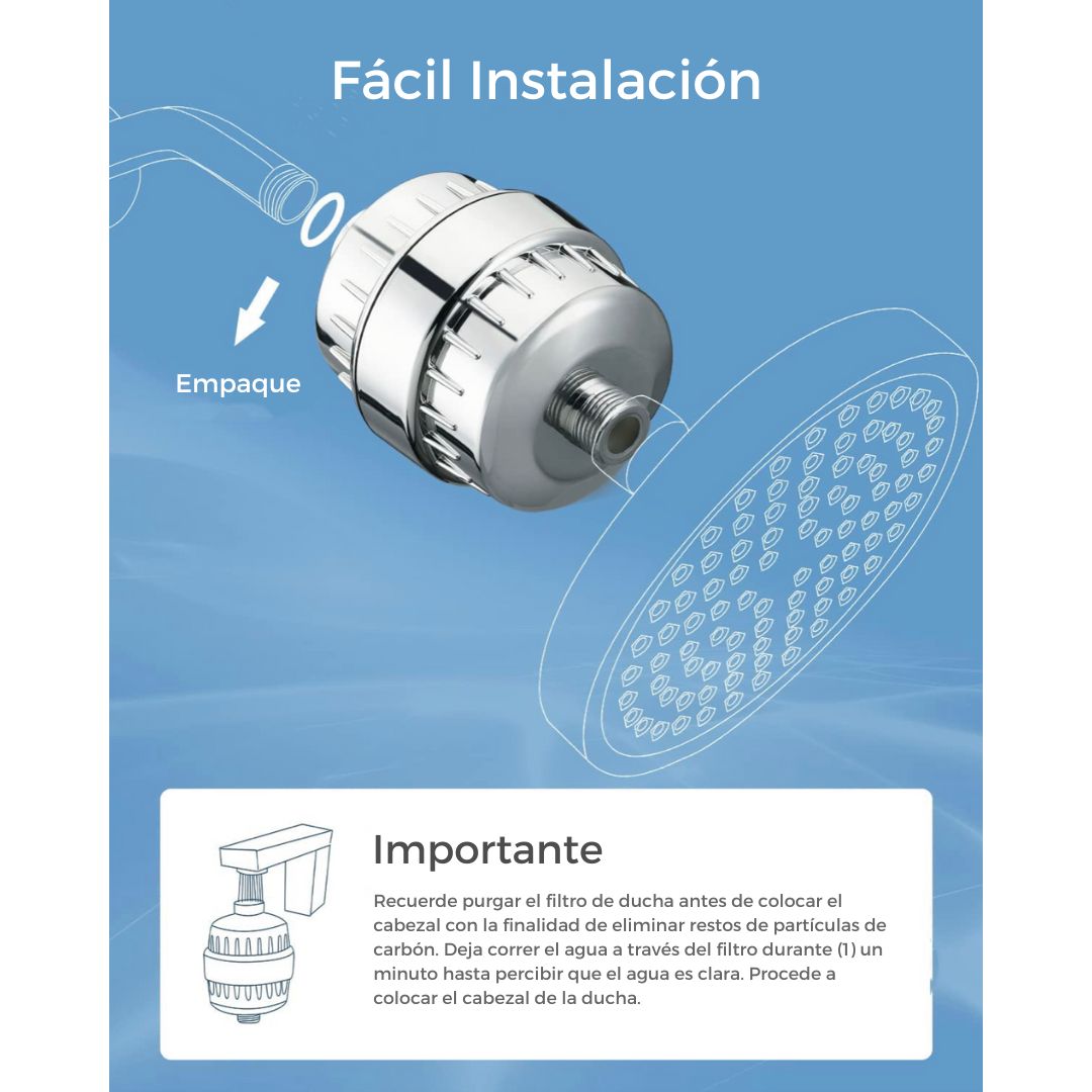 NearMoon - Alcachofa de ducha y filtro de ducha de 15 etapas, con